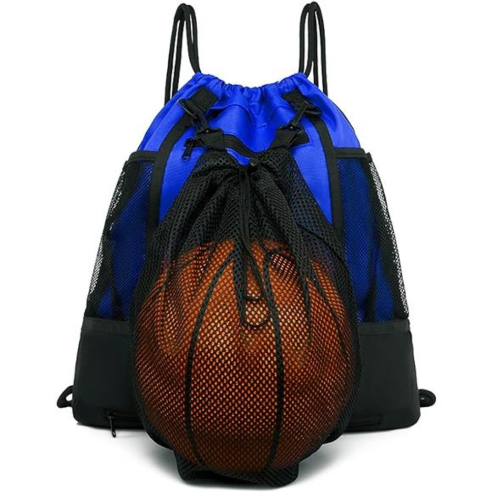 Drawstring Basketball Backpack, Foldable Soccer Backpack Gym Bag Sackpack